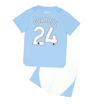 Manchester City Josko Gvardiol #24 Hemmakläder Barn 2023-24 Kortärmad (+ Korta byxor)
